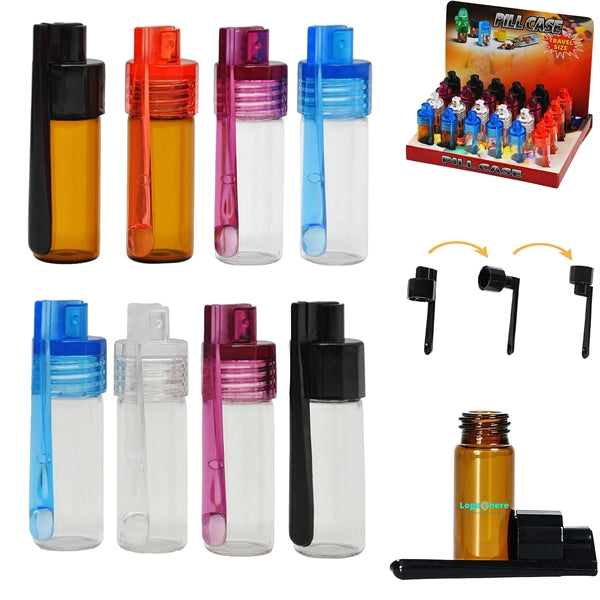 Glass Bottle Pill Box With Spoon