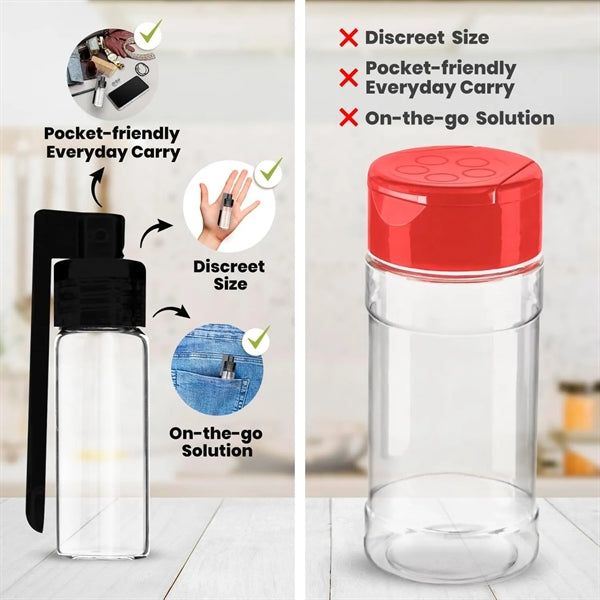 Glass Bottle Pill Box With Spoon
