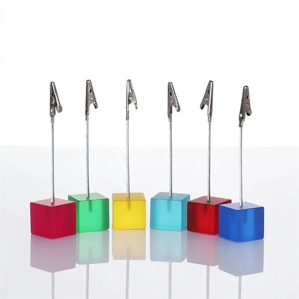 Cube Base Memo Clip Holder
