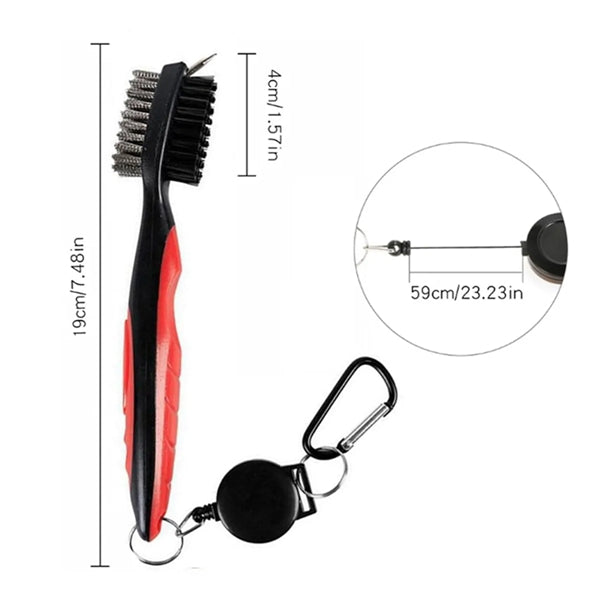 Retractable Golf Club Brush Groove Cleaner