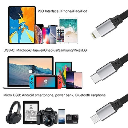 3 In 1 Charging Data Cable Fast Charger Cord