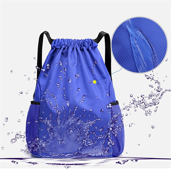 Drawstring Backpack With Mesh Pockets