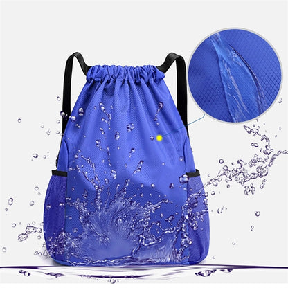 Drawstring Backpack With Mesh Pockets