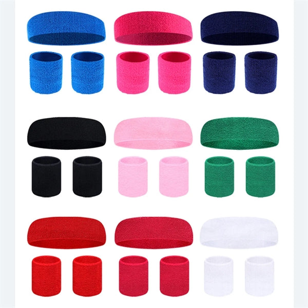 Sweatband Headband Wristband Set