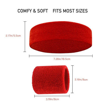 Sweatband Headband Wristband Set