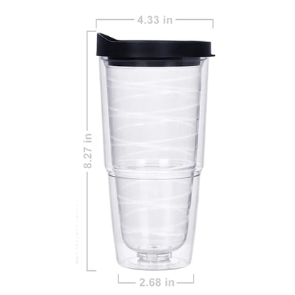 24 Oz Clear Insulated Tumbler