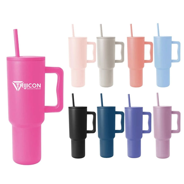 40 Oz Tumbler With Handle And Straw