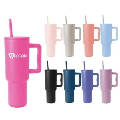 40 Oz Tumbler With Handle And Straw