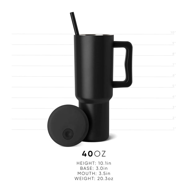 40 Oz Tumbler With Handle And Straw