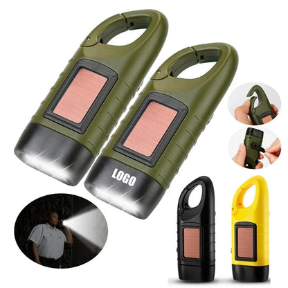 LED Hand Crank Solar Powered Flashlight