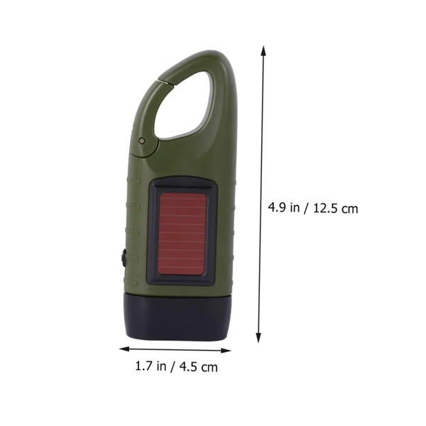 LED Hand Crank Solar Powered Flashlight
