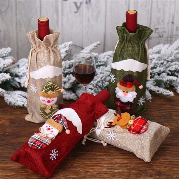 Christmas Wine Bottle Bags