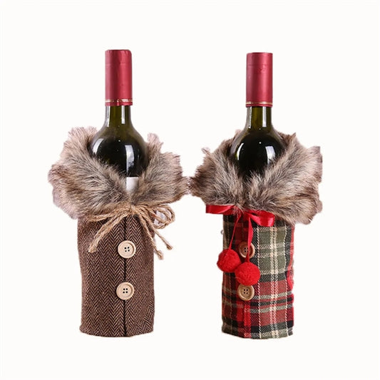 Christmas Decorations Wine Covers