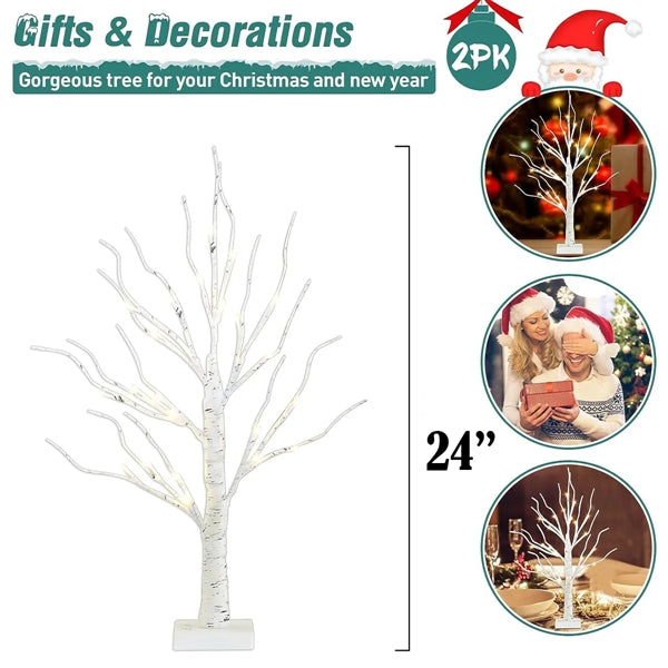 Christmas birch withLED lights