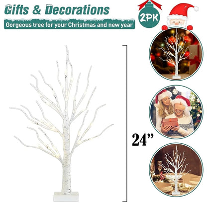 Christmas birch withLED lights