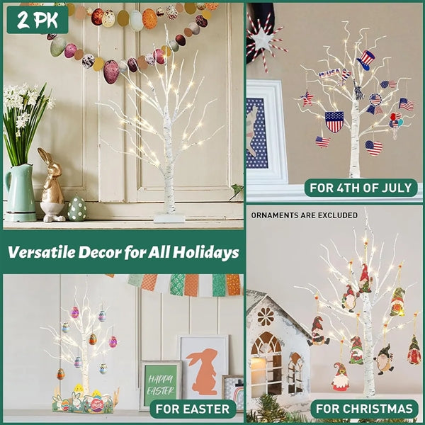 Christmas birch withLED lights