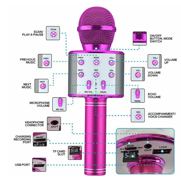 Wireless Bluetooth Karaoke Microphone