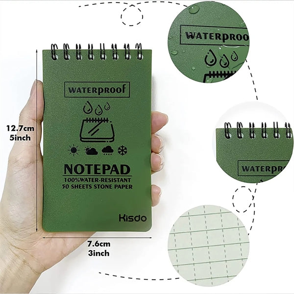 In Rain Waterproof Pocket Police Spiral Notepad