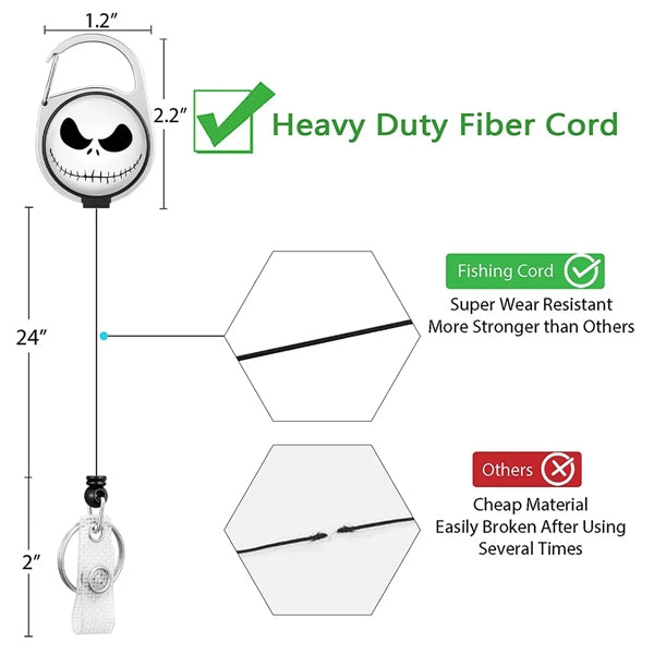 Branded Badge Reel Holder Retractable Heavy Duty Keychain