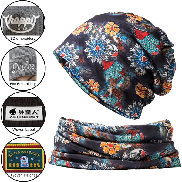 Sublimation Beanie With Matching Neck Scarf