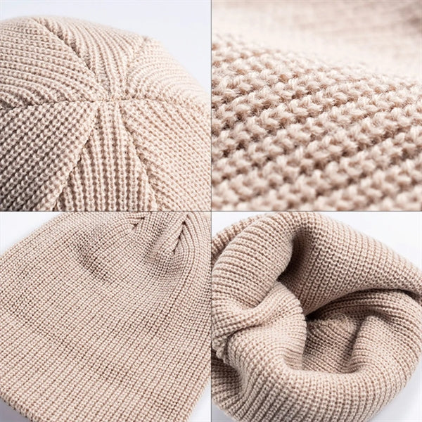 Warm Soft Knitted Beanie Hat Solid Color