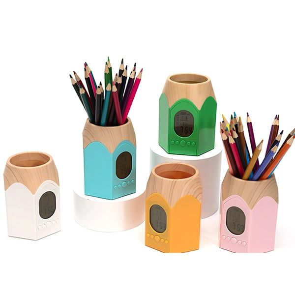 Pen Holder With Alarm Clock