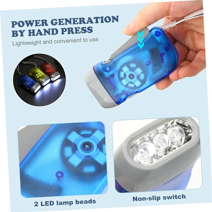 3 LED Hand Crank Flashlight Torch