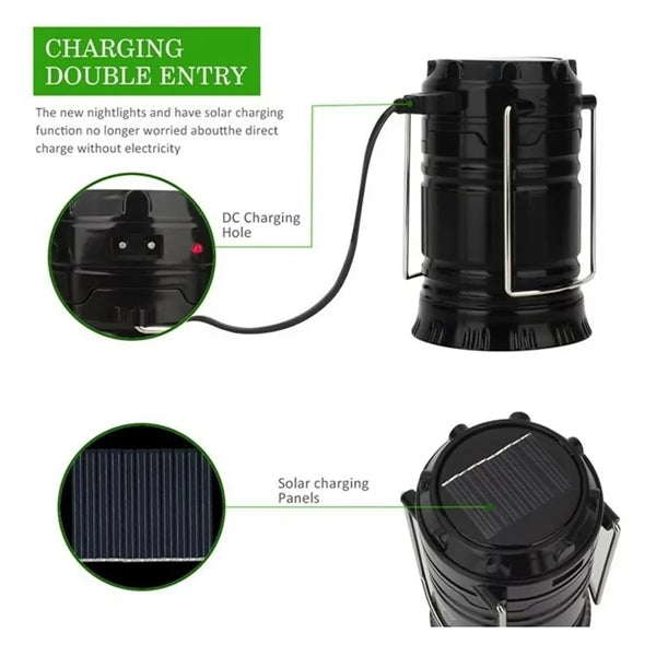 Portable LED Solar Collapsible Camping Lantern