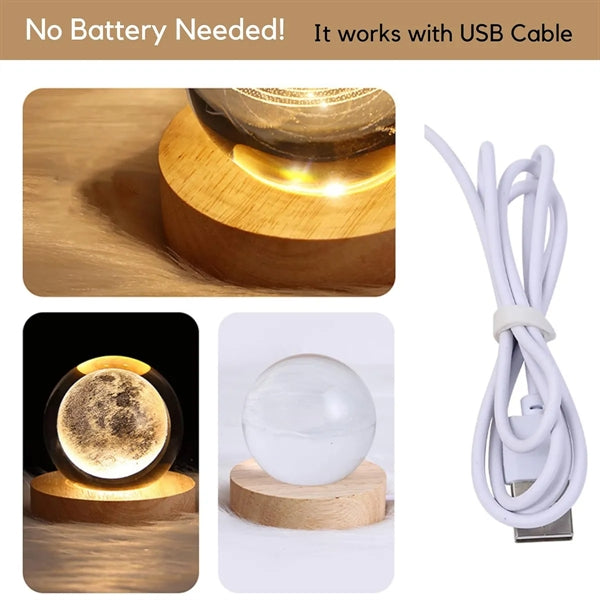 3D Deer Crystal Ball Night Light