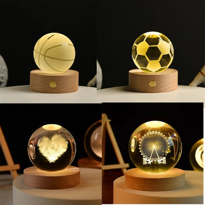 3D Crystal Ball Night Light
