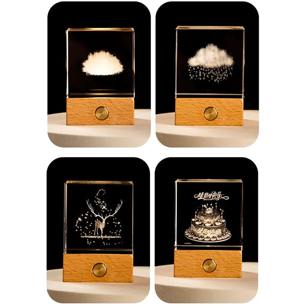 Cloud Cube Crystal Ornament