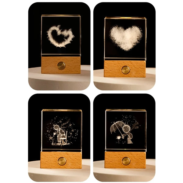Cloud Cube Crystal Ornament