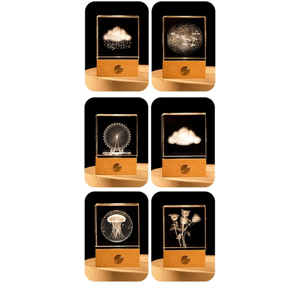 Cloud Cube Crystal Ornament