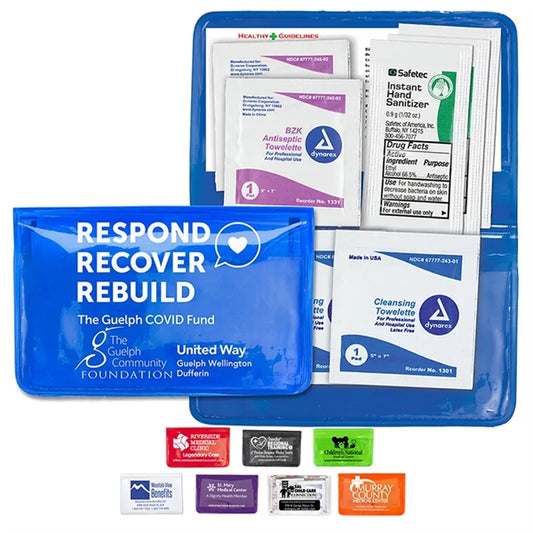 Orion Sanitizer & Wipes On-the-Go Kit n Colorful Vinyl Pouch