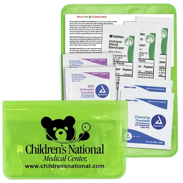 Orion Sanitizer & Wipes On-the-Go Kit n Colorful Vinyl Pouch