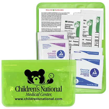 Orion Sanitizer & Wipes On-the-Go Kit n Colorful Vinyl Pouch