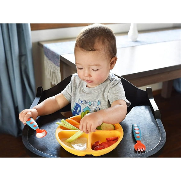 Silicone Three-Compartment Baby Plate With Suction Cup
