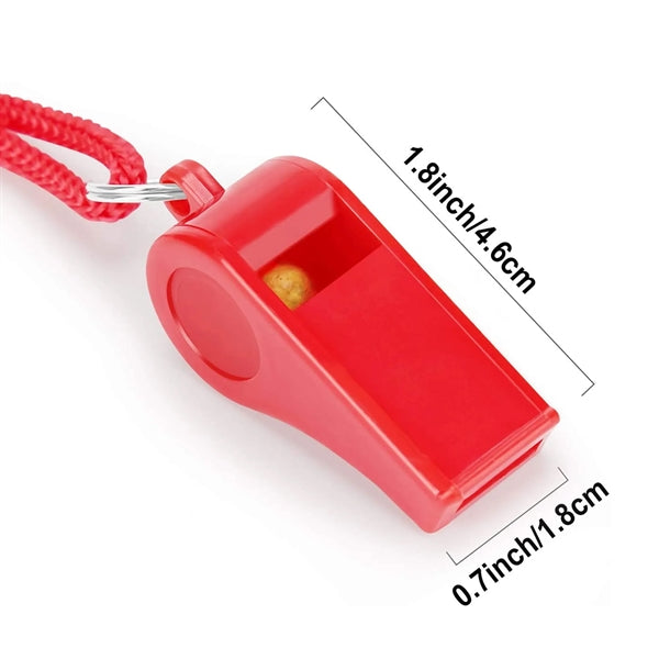 Multi-Colored Plastic Whistle With Lanyard