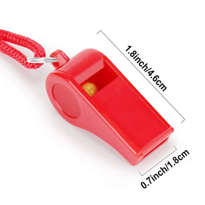 Multi-Colored Plastic Whistle With Lanyard