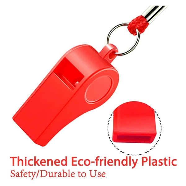 Multi-Colored Plastic Whistle With Lanyard