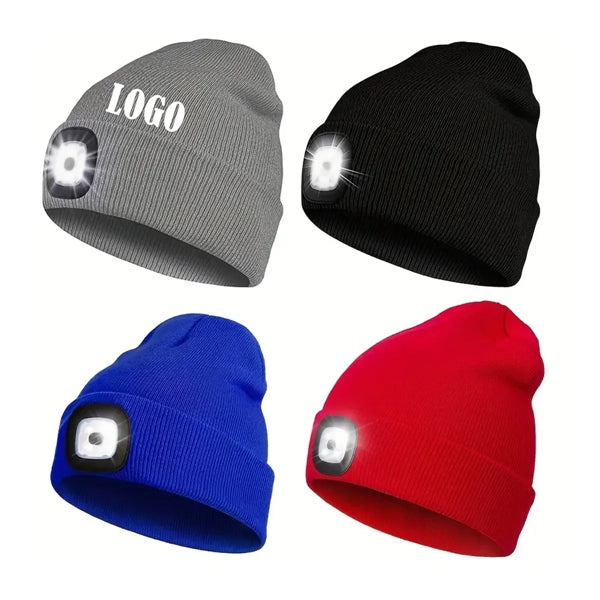 USB Rechargeable Led Knitted Beanie Hat