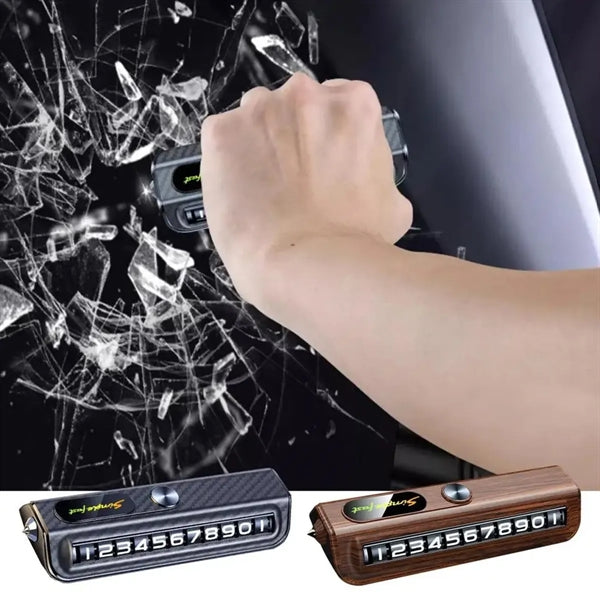 3 In 1 Car Parking Number Plate With Safety Hammer