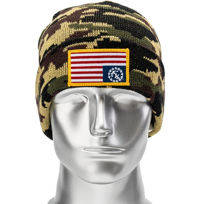 Unisex Camouflage Knitted Cuffed Beanie
