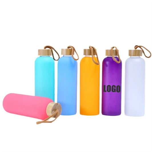 20oz Portable Glass Bottle With Bamboo Lid