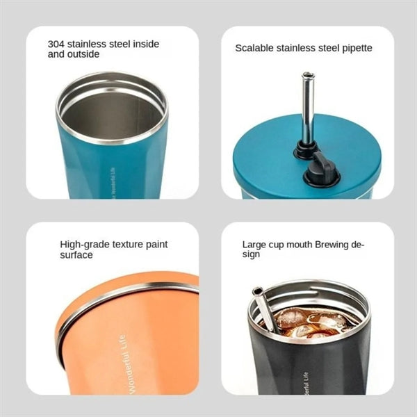 20oz Vacuum Stainless Steel Straw Bottle
