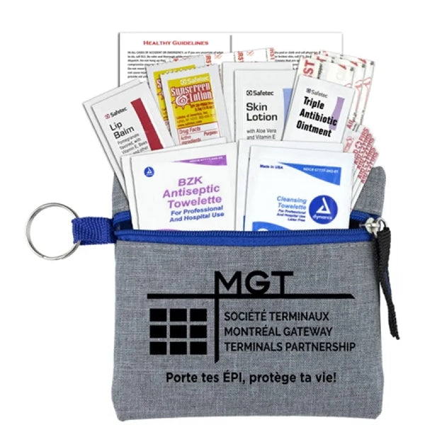 Naomi 20 Piece First Aid Kit in Stylish Heathered Pouch