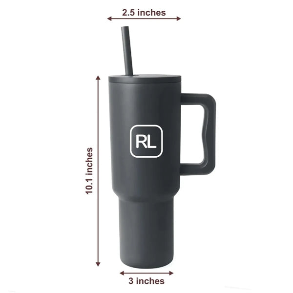 40oz Stainless Steel Insulated Tumbler w/ Handle and Straw
