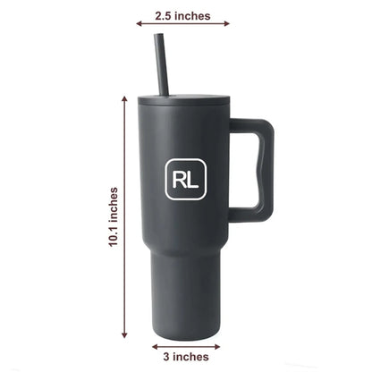 40oz Stainless Steel Insulated Tumbler w/ Handle and Straw