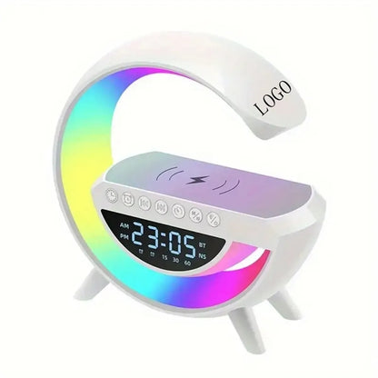 LED Light Wireless Charger Station with Speaker Alarm Clock