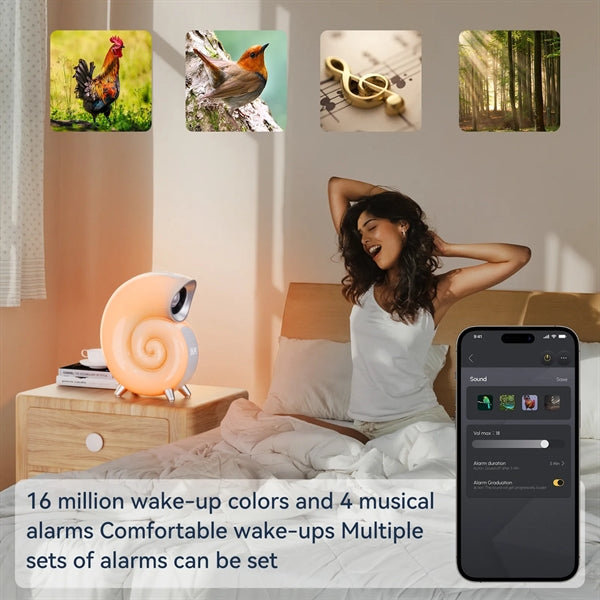 Conch Bluetooth Speaker with Led Light 16M APP Lamp Clock